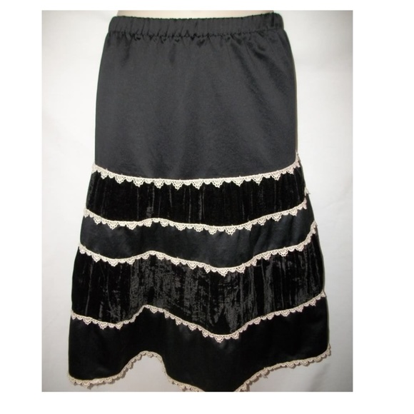 Mossimo Supply Co. Dresses & Skirts - Target Mossimo Black Satin Velvet Tiered Skirt XL